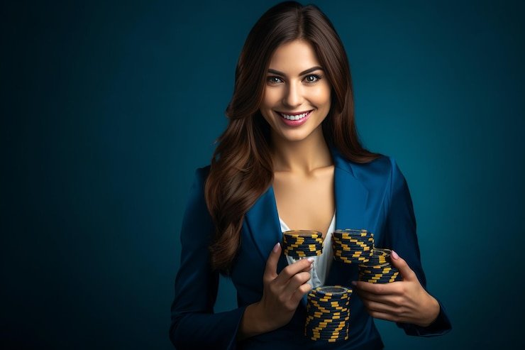 Meja Bandar Poker live dengan dealer di studio multi-kamera sulap77